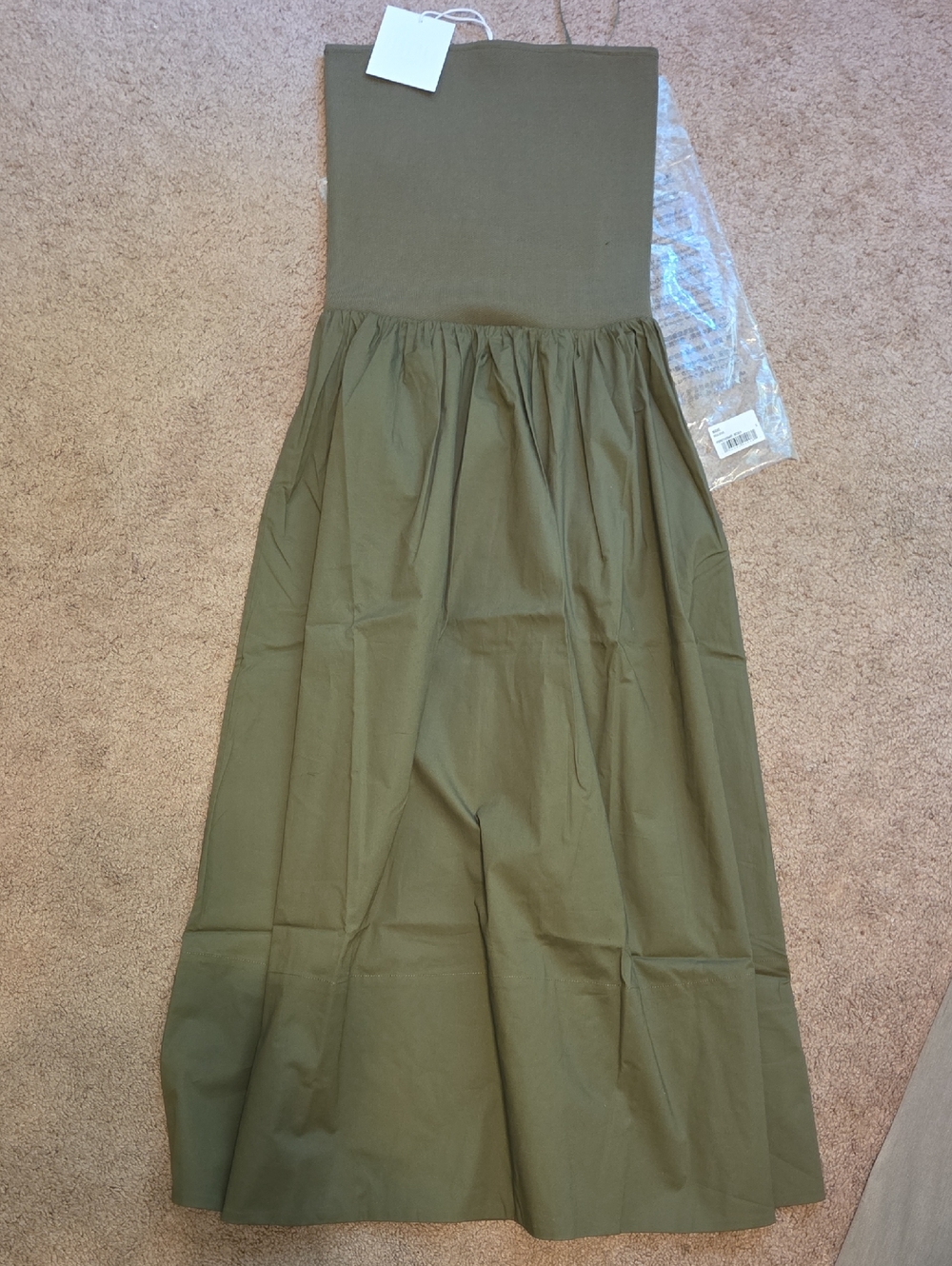 *NWT* PISTOLA Olive Strapless Midi Dress W/Pockets!